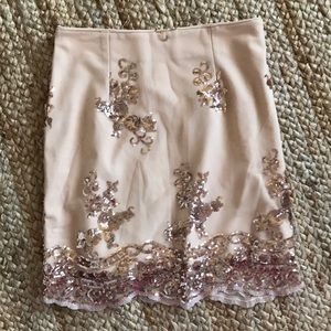LF SEEK the label rose gold mini skirt